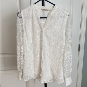 Soft Surroundings Ivory Lace Blouse